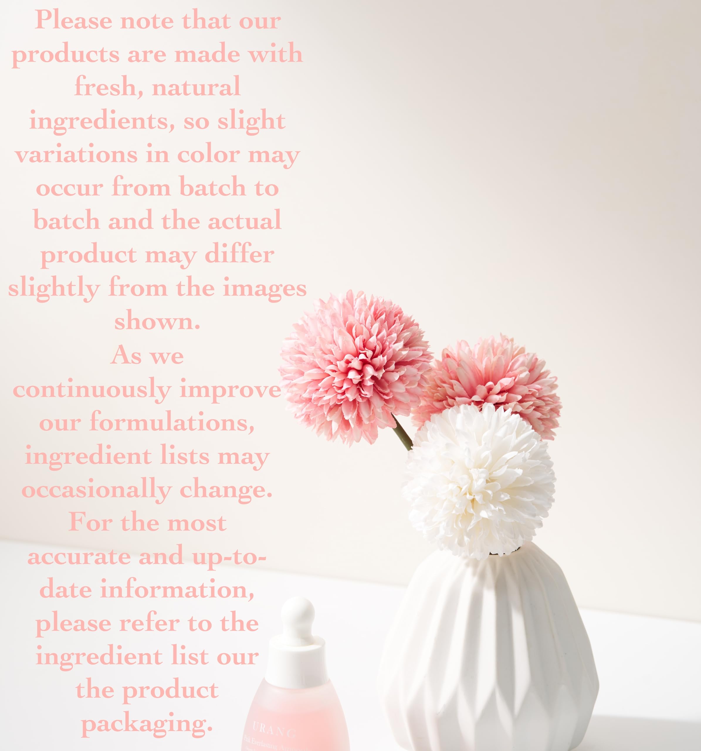 URANG Pink Everlasting Ampulle, Bio-Feuchtigkeitscreme unterstützt Elastizität und Lebendigkeit für Stumpfe Haut, natürliche, vegane Hautpflege für Damen und Herren, 300 ml