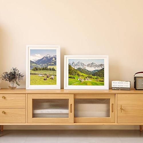 Vista 83 de KINLINK Juego de 2 portarretratos de 6 x 8 pulgadas, marco de fotos de madera mate de 4 x 6 pulgadas con plexiglás para 4 x 6 con paspartú o 6 x 8