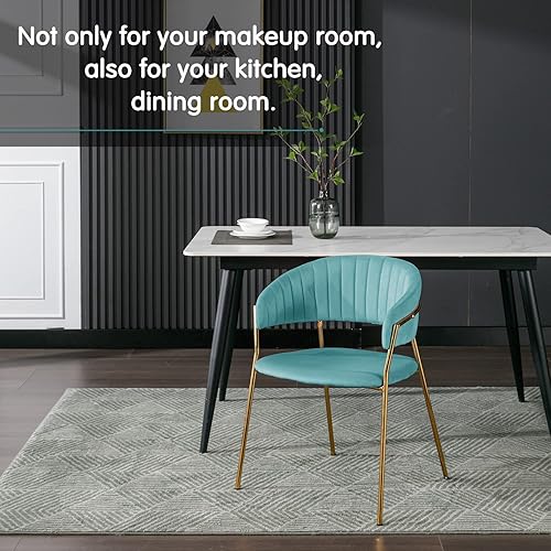 Miniatura 7 de Okeysen Juego de 4 sillas de comedor, sillas de cocina de terciopelo con patas de metal dorado, silla tapizada para cocina y comedor, silla de