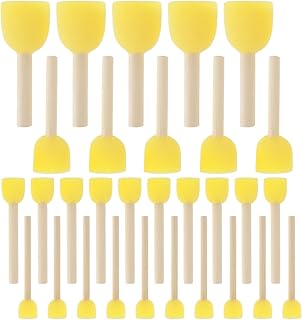 30 Stück Malschwammstempel Runde Schwammpinsel zum Malen Set Holzgriff Schaumstoffpinsel Schwammstupf Pinsel Farbschwamm f...