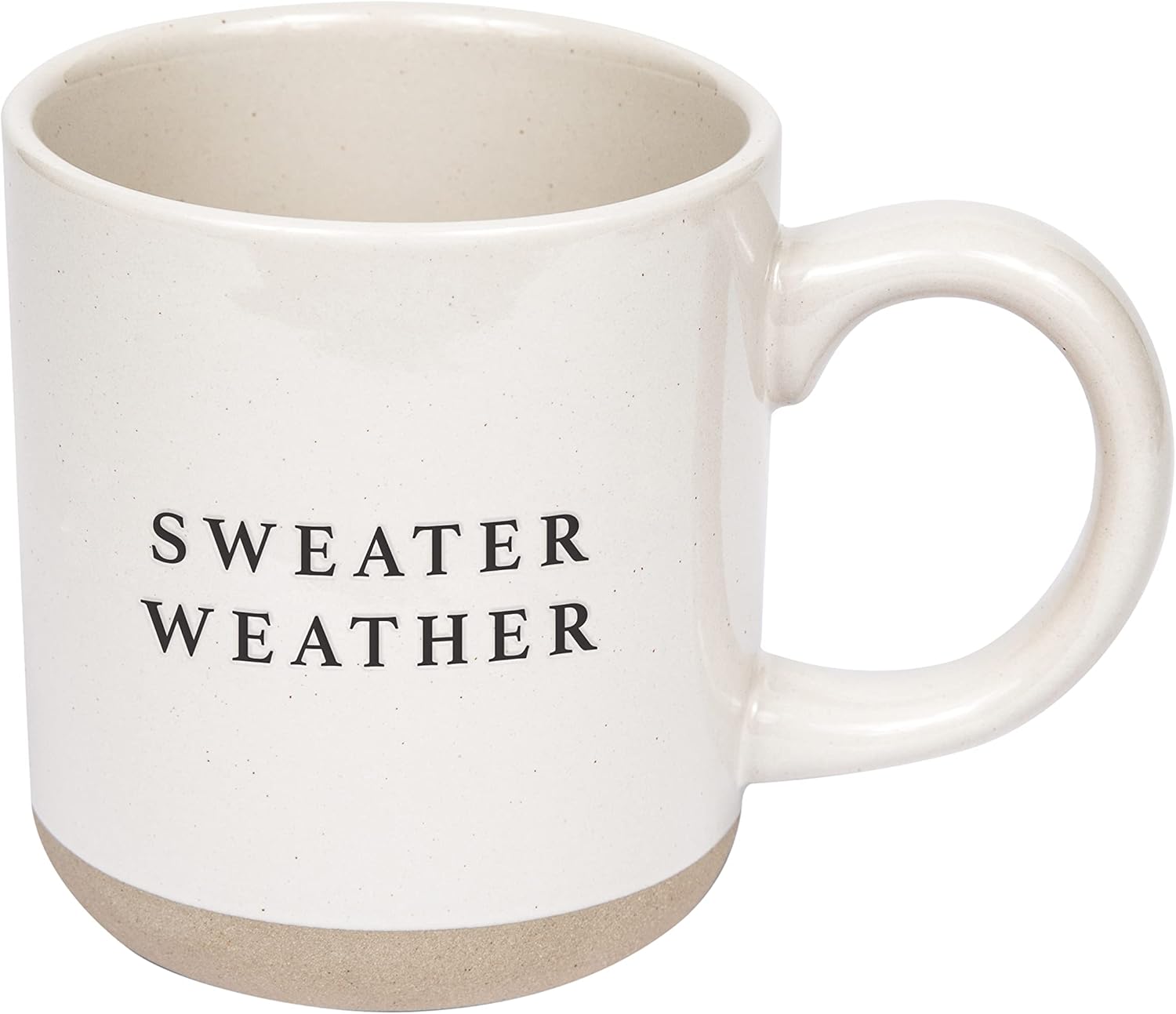 Sweater Weather Beige Ceramic Stoneware Coffee Mug - 14oz