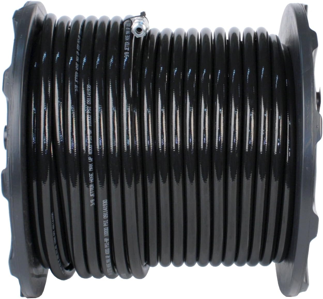 Schieffer 3/8in. x 300ft. 4000 PSI Thermoplastic Sewer Jetter Hose & 6.5 Orifice Button Nose Nozzle