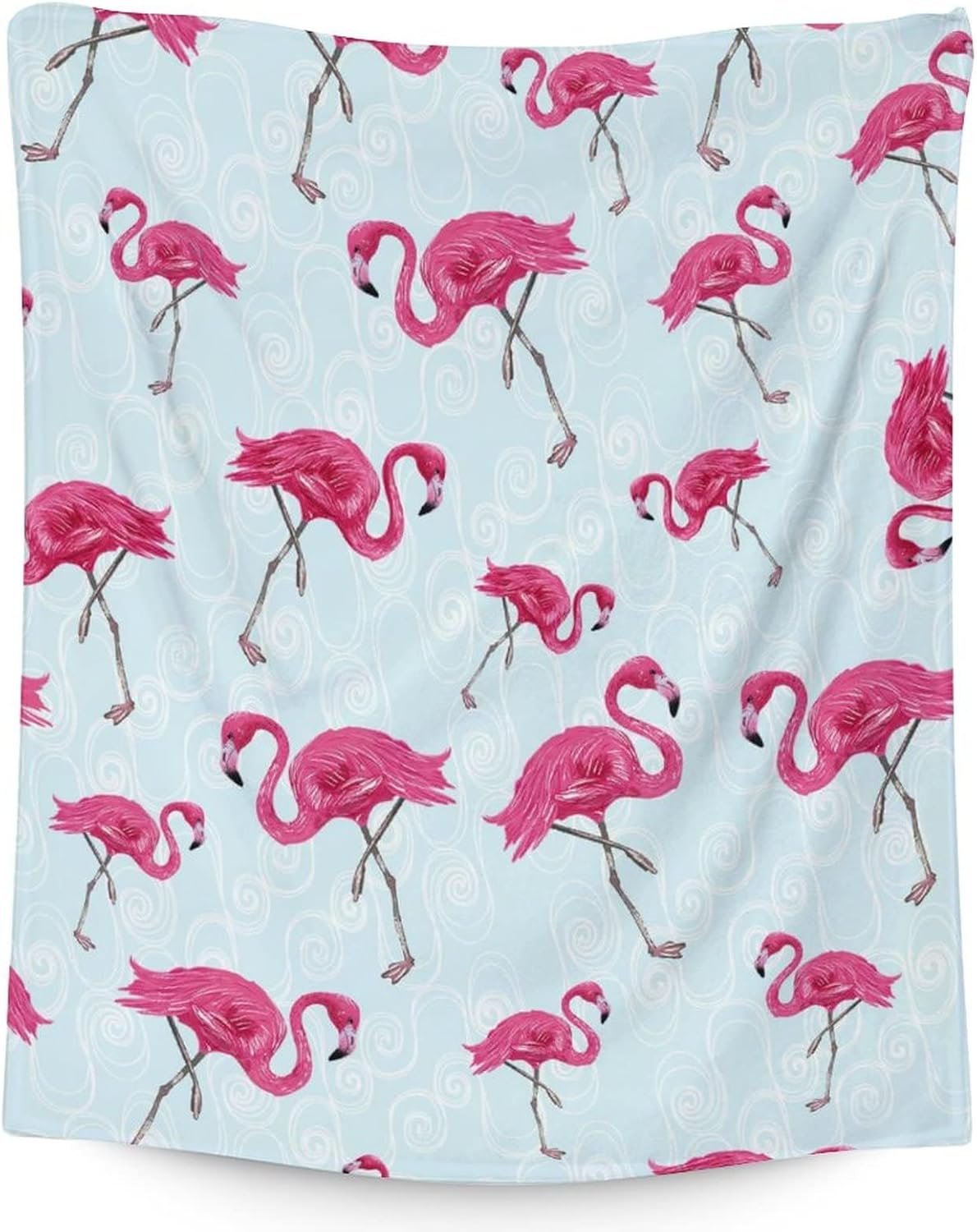 Personalized Flamingo Blanket Gifts with Name - 60"x80" Cute Throw Blanket for Adults, Kids - Pink Soft Plush Blankets for Bed, Couch & Living Room