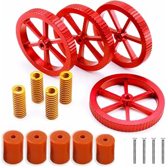 Ender 3 Bed Leveling Upgrade Kit 4 Pieces Levelling Nuts + 4 Pieces 3D Printer Springs + 5 Pieces Silicone Damper Heated Bed Levelling Column for Ender 3/V2/Ender 3 S1/Pro/Plus/Ender 3 Neo