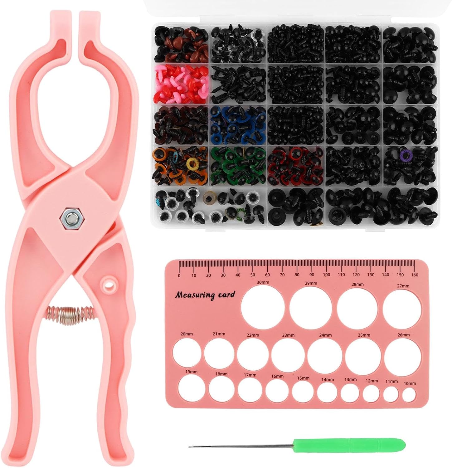 Safety Eye Tool, Crochet Auxiliary Tool Kit with 1150 Pcs Safety Eyes