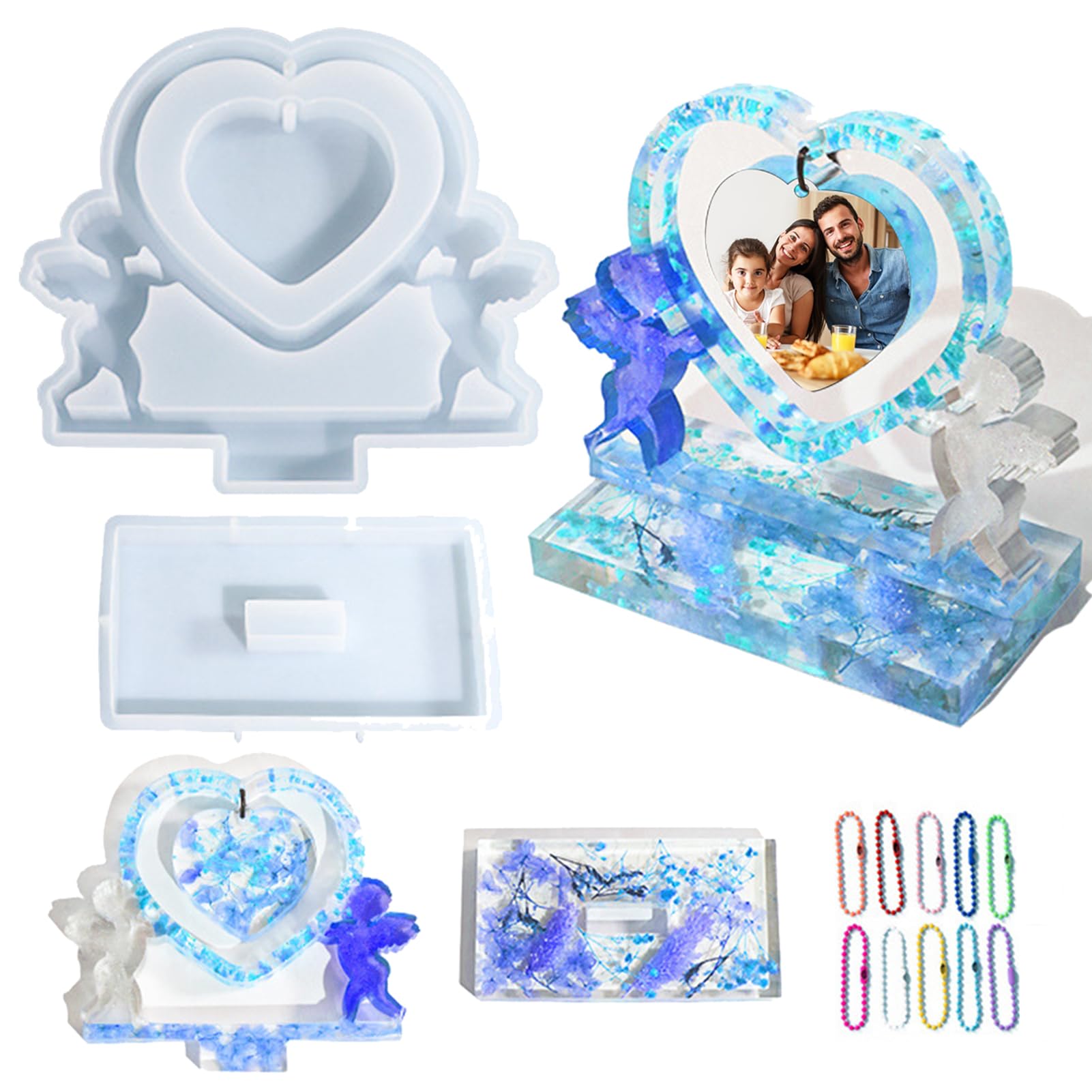Moule silicone cadre photo miroir 31cm déco fleur rose pour plâtre wepam porcelaine cire savon argile polyester fimo k804 1f-po - Un grand marché
