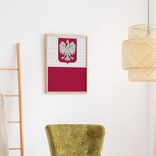 Miniatura 4 de Kit de pintura de diamantes con bandera polaca águila y diamantes, accesorios para el hogar, adornos para decoración de pared para adultos, regalo