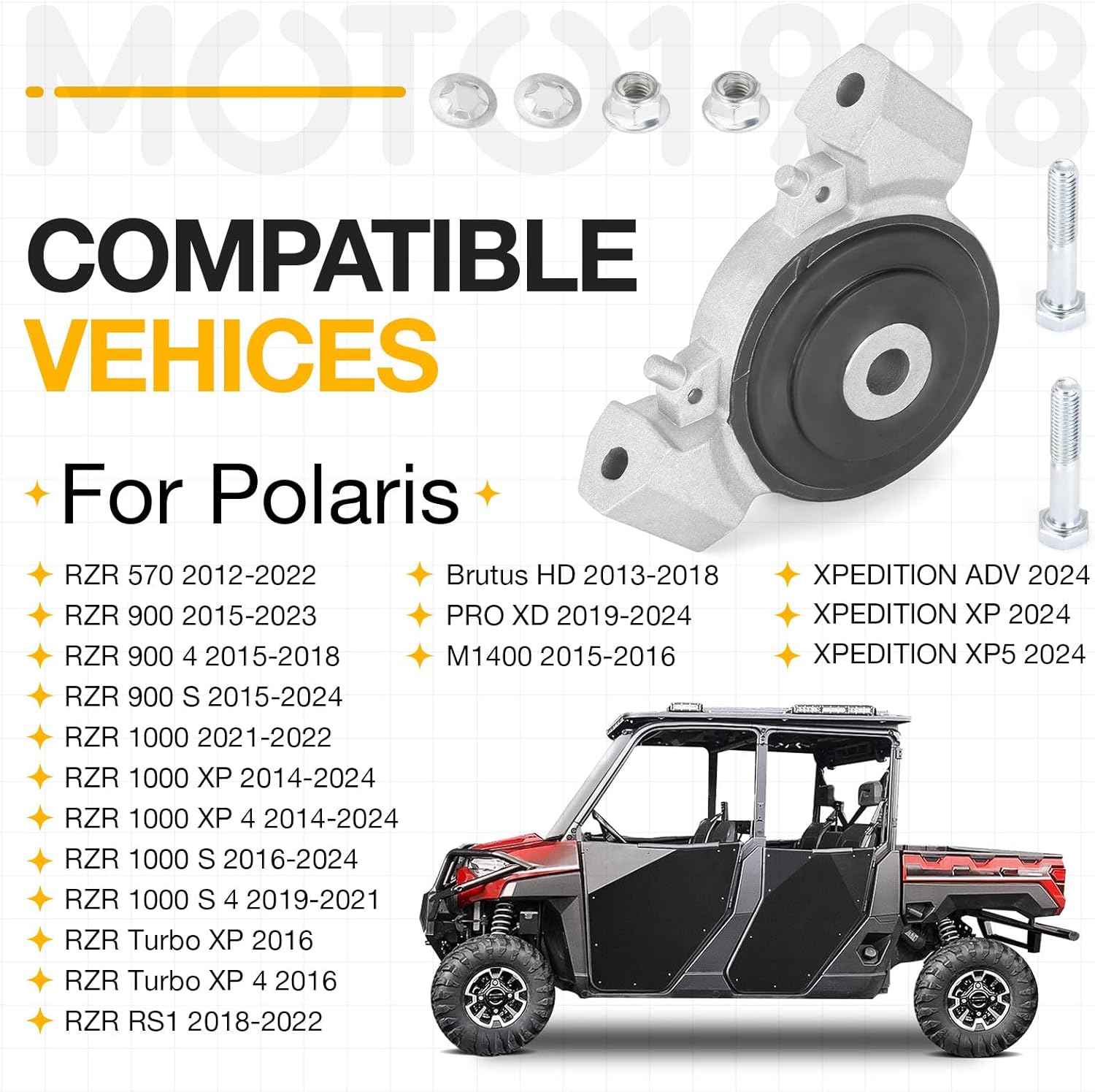 Engine Mount Isolator for Polaris Ranger RZR 570 900 1000 General 1000 ACE 325 500 570 Brutus RS1 1332955