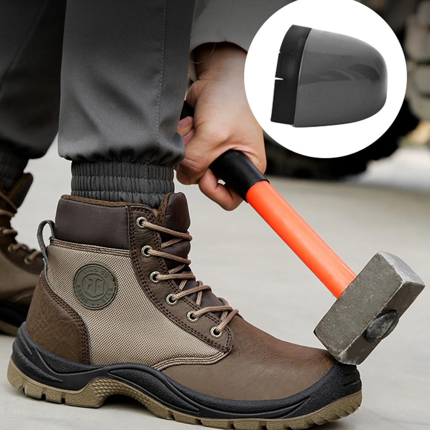 [Taopagii] 安全靴 ハイカット セーフティーシューズ 鋼製先芯 つま先保護 踏み抜き防止 合革 撥水 ワークブーツ 通気性