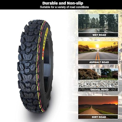 Miniatura 5 de Neumático 3.50-10  Neumático sin cámara de 3.50 y 10 pulgadas compatible con 90100-10  Neumático todoterreno de nieve Knobby 3.50-10 para accesorio