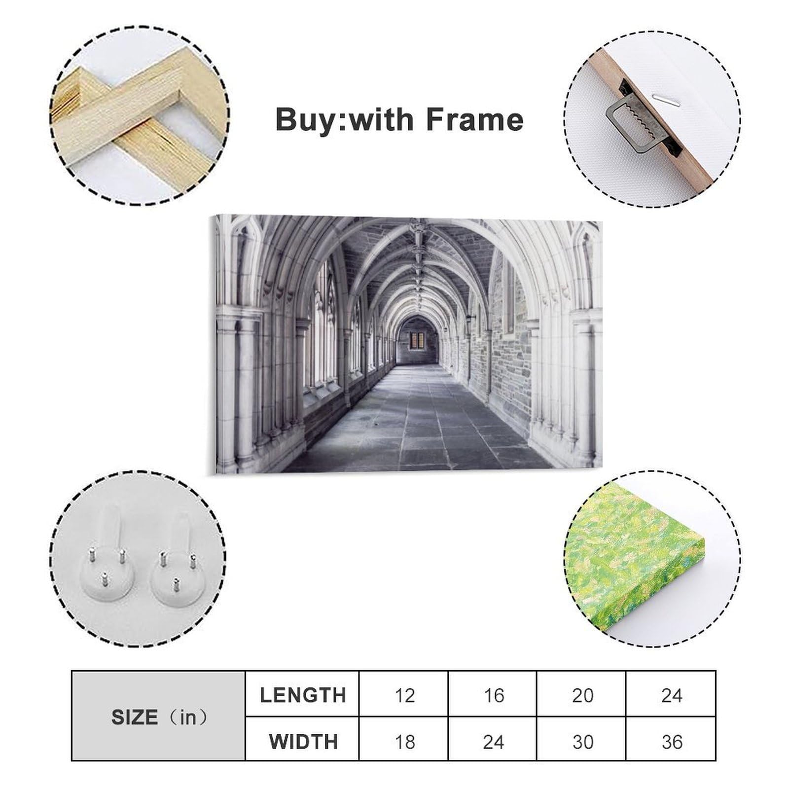 Generisch Arched Hallway Wall Canvas Poster Moderne Poster, Dekorative Drucke, Ästhetische Wanddekorationen, Wanddekorationen Für Das Wohnzimmer, Kunstdrucke, Leinwandgemälde 20x30inch