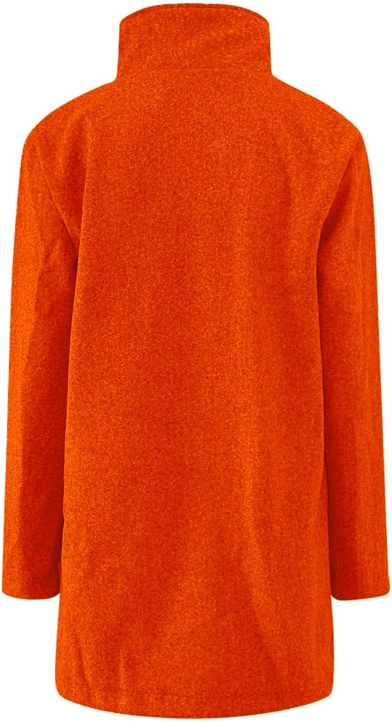 Mmoneyake Trench Coat Women Fall Winter Wool Coats Notch Lapel Double Breasted Peacoat Warm Overcoat Wool Blazer for Women