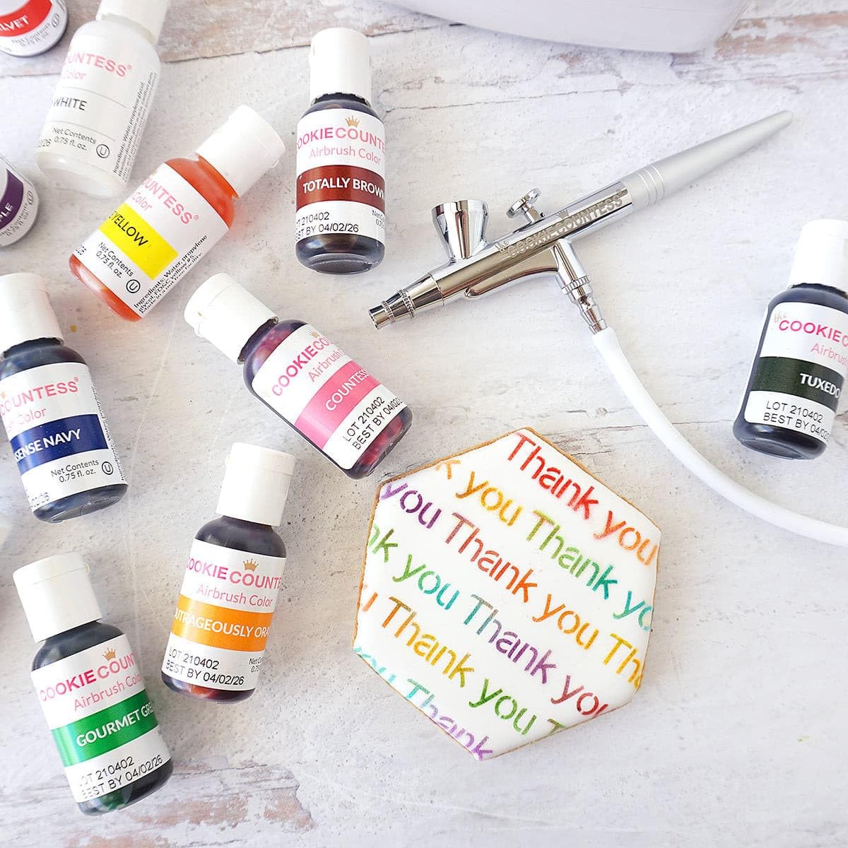The Cookie Countess Edible Airbrush Colors 0.75oz - 12 Essential Minis