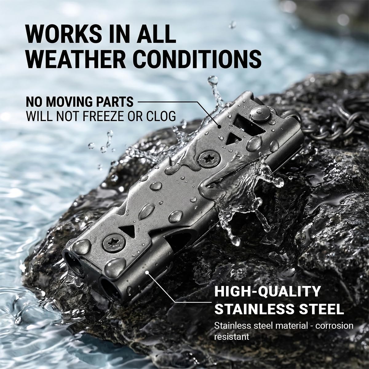 Notpfeife Aus Edelstahl Hochfrequenz Doppelrohr 80–150 dB Silber Und Gunmetal Für Outdoor, Notfall, Sport Und Signalgebung 2 Stück