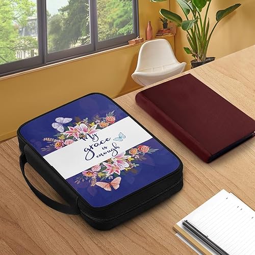 Miniatura 3 de Psesaysky Fundas para la Biblia con diseño de mariposa y rosas para mujer, bolsa organizadora de Biblia duradera con asa, funda portátil para la