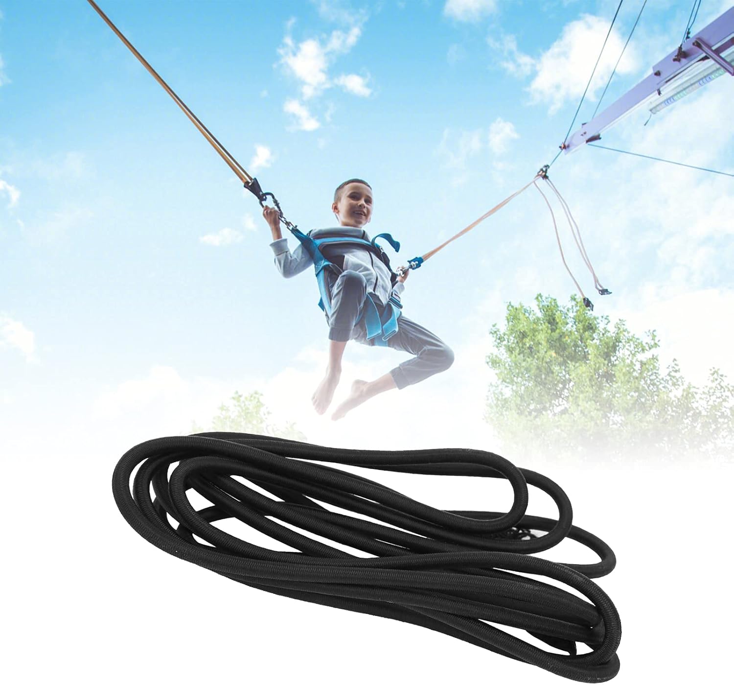 Culfnlun Round Elastic Band, 300cm Strong Elastic Rope Bungee Shock Cord Stretch String Outdoor Tent Kayak Boat