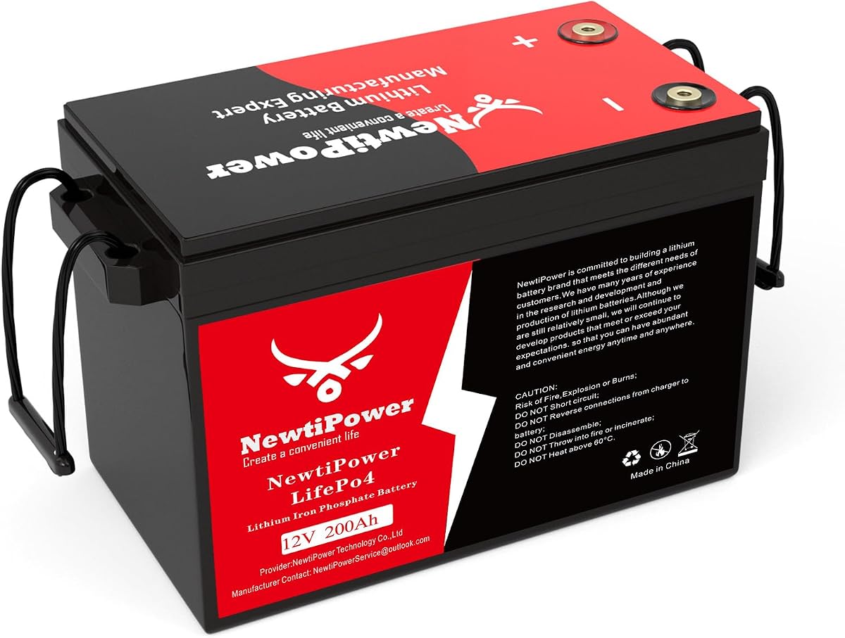 12V 200Ah Small-Volume LiFePO4 Lithium Battery,150A BMS,10000+ Deep Cycle Lithium Iron Phosphate Battery Great for Winter Power Shortage, RV, Marine and Off Grid Applications (1)