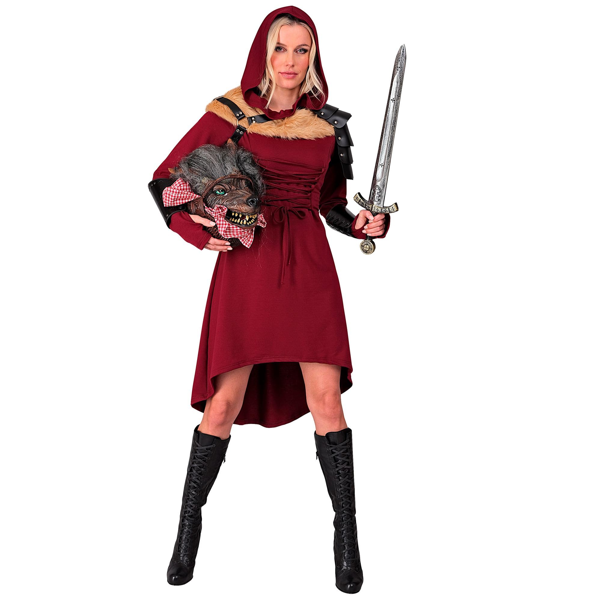 W WIDMANN Milano Party Fashion Women's Mittelalter/Gothic-Kleid Medieval Dress, red, L - Image 2