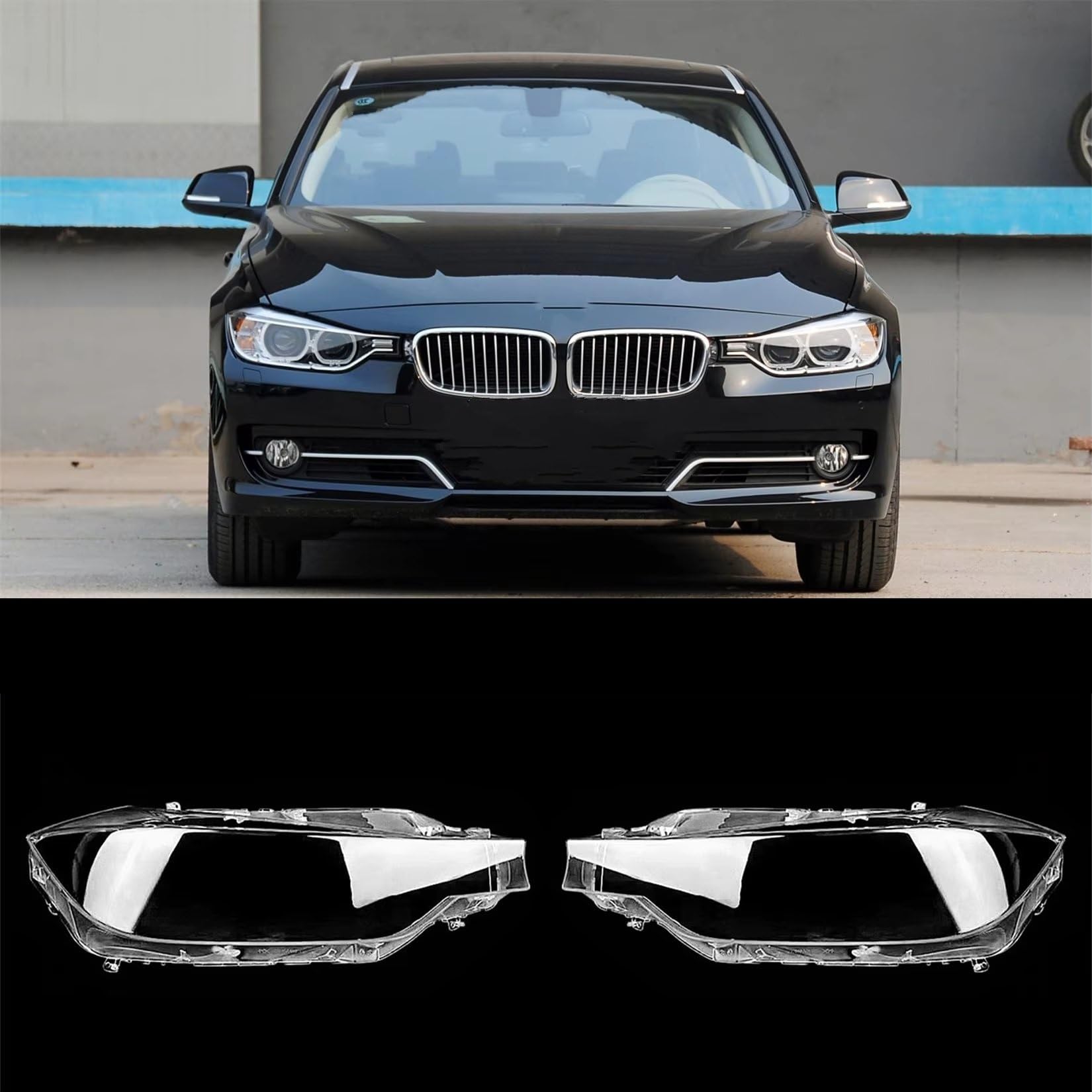 Copriobiettivo Trasparente Per BMW Serie 3 F30 F31 F35 2013-2015 Coprifaro Anteriore In Vetro Per Auto Paralume Trasparente Lenti Fanali(Sinistra)