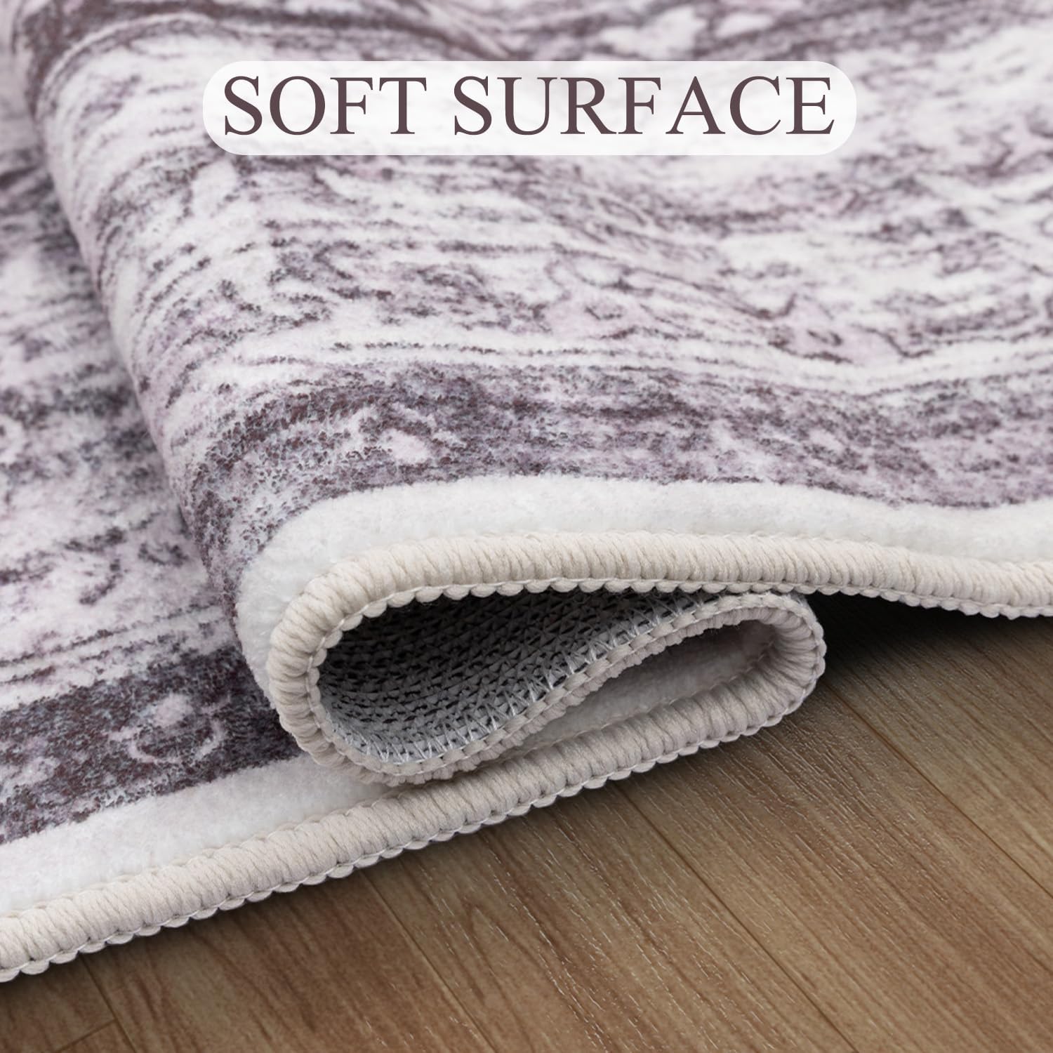 10x14 Washable Vintage Area Rug - Distressed Non-Slip Rugs Soft Large Retro Carpets for Living Room Bedroom Dining Room Office Home Decor, Beige