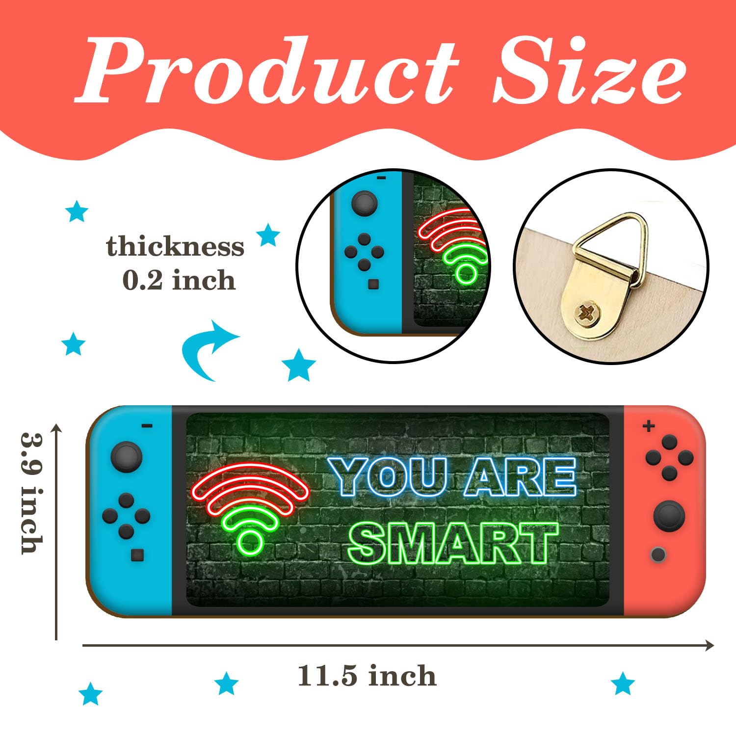 4 Pcs Printed Neon Gaming Wooden Wall Sign, Video Game Wall Decor, Inspirational Quotes Hanging Plaques Wall Sign, Teenager Gift for Kids Room Bedroom Nursery Play Room Classroom 1
