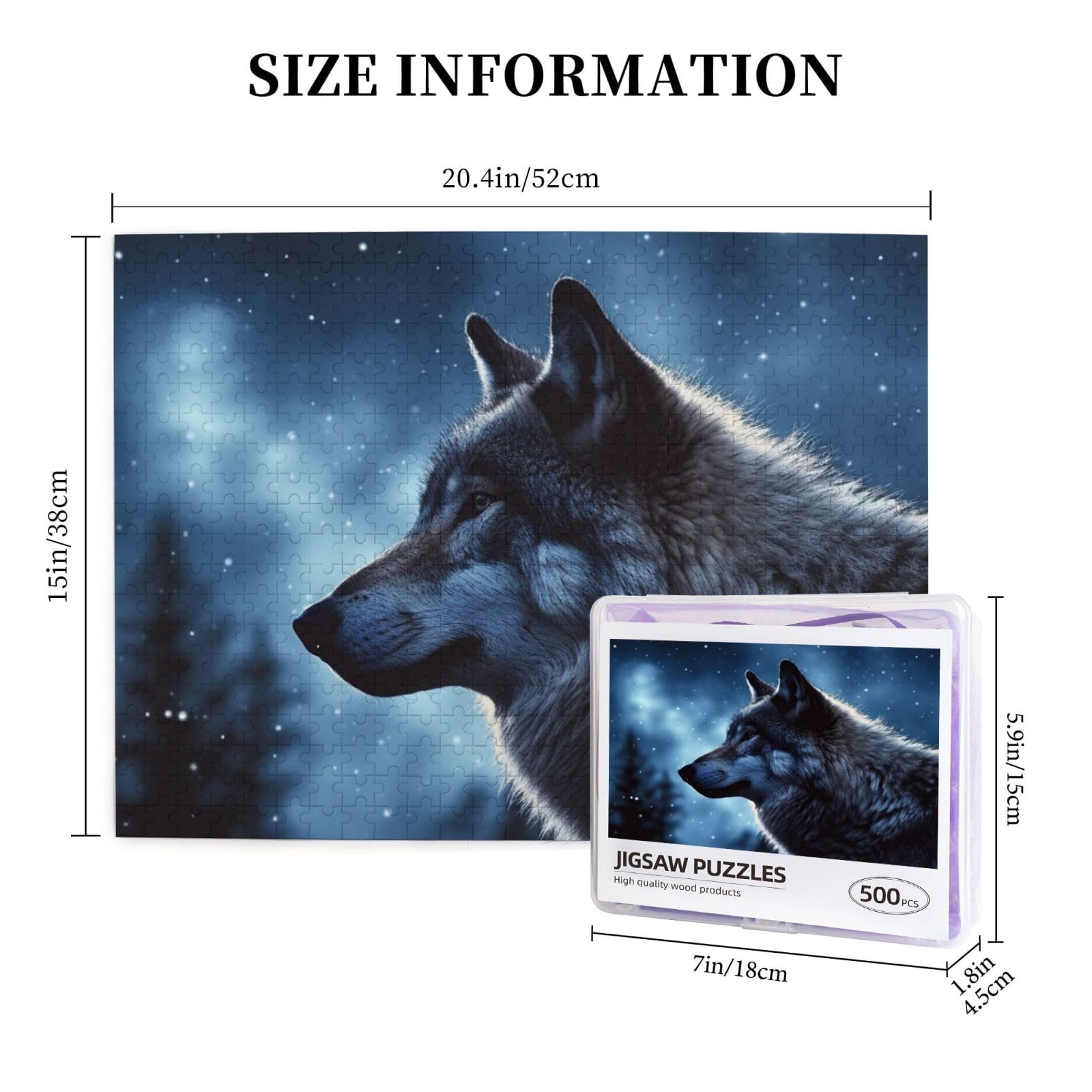 Amazon.com: Jigsaw Puzzles 500 Pieces Lonely Wolf Puzzles
