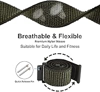 Vista 3 de WOCCI - Correas ajustables de nylon para reloj deportivo con cierre de gancho y bucle, correas de reloj de liberación rápida para hombres y mujeres