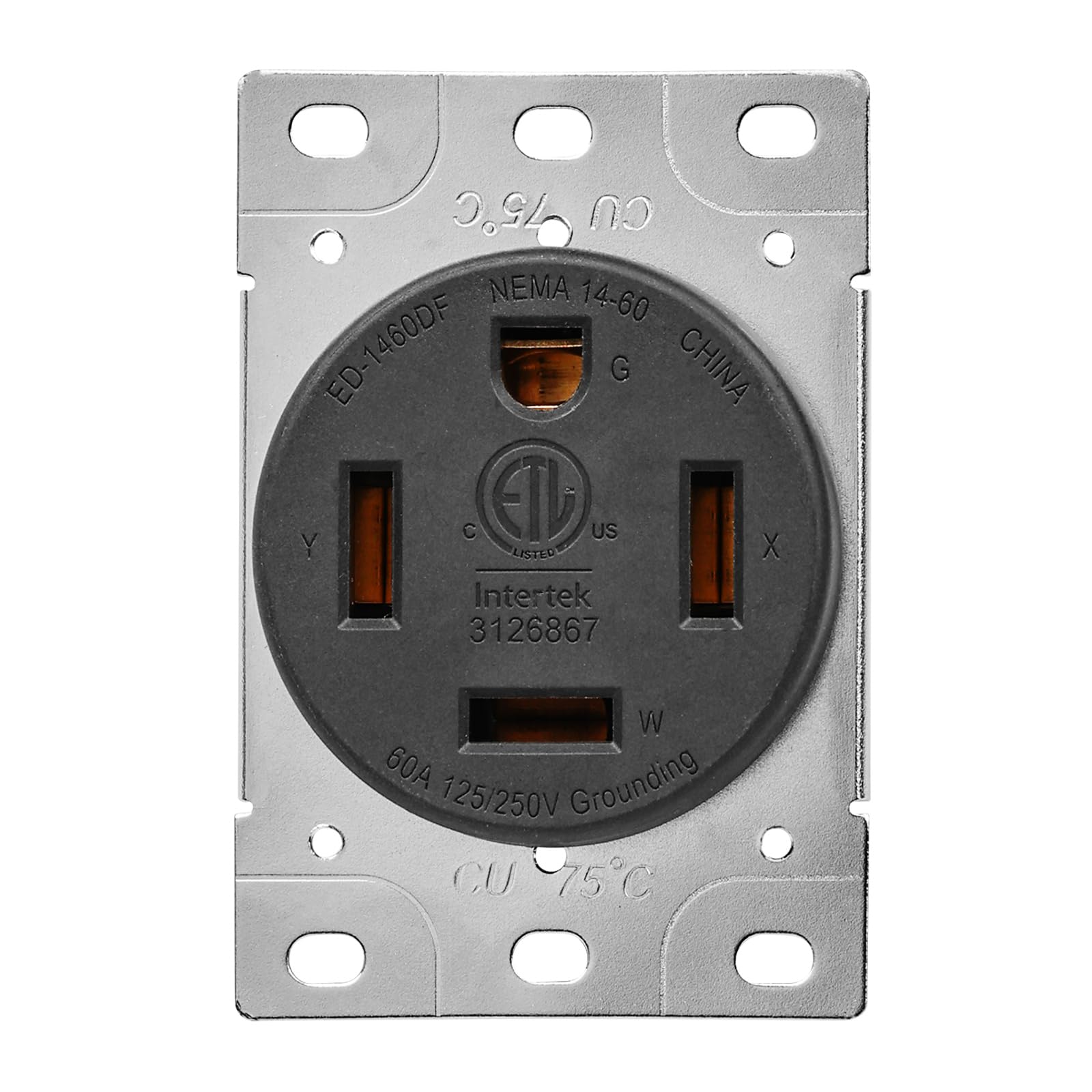 Veepeak 60 Amp 125/250 Volts Flush Mounting Receptacle Outlet 14