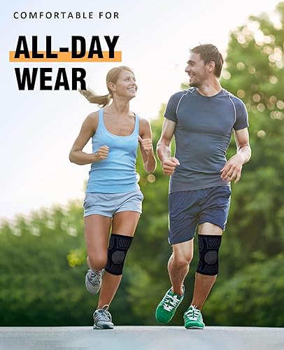 Miniatura 6 de Rodillera de compresión para hombres y mujeres  Rodillera para caminar, correr, deportes, desgarro de menisco, lesiones de ACL, alivio del dolor de