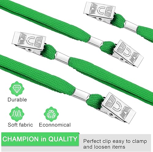 Vista 30 de Marspark Cordones a granel con clip para cuello plano con gancho giratorio para tarjetas de identificación