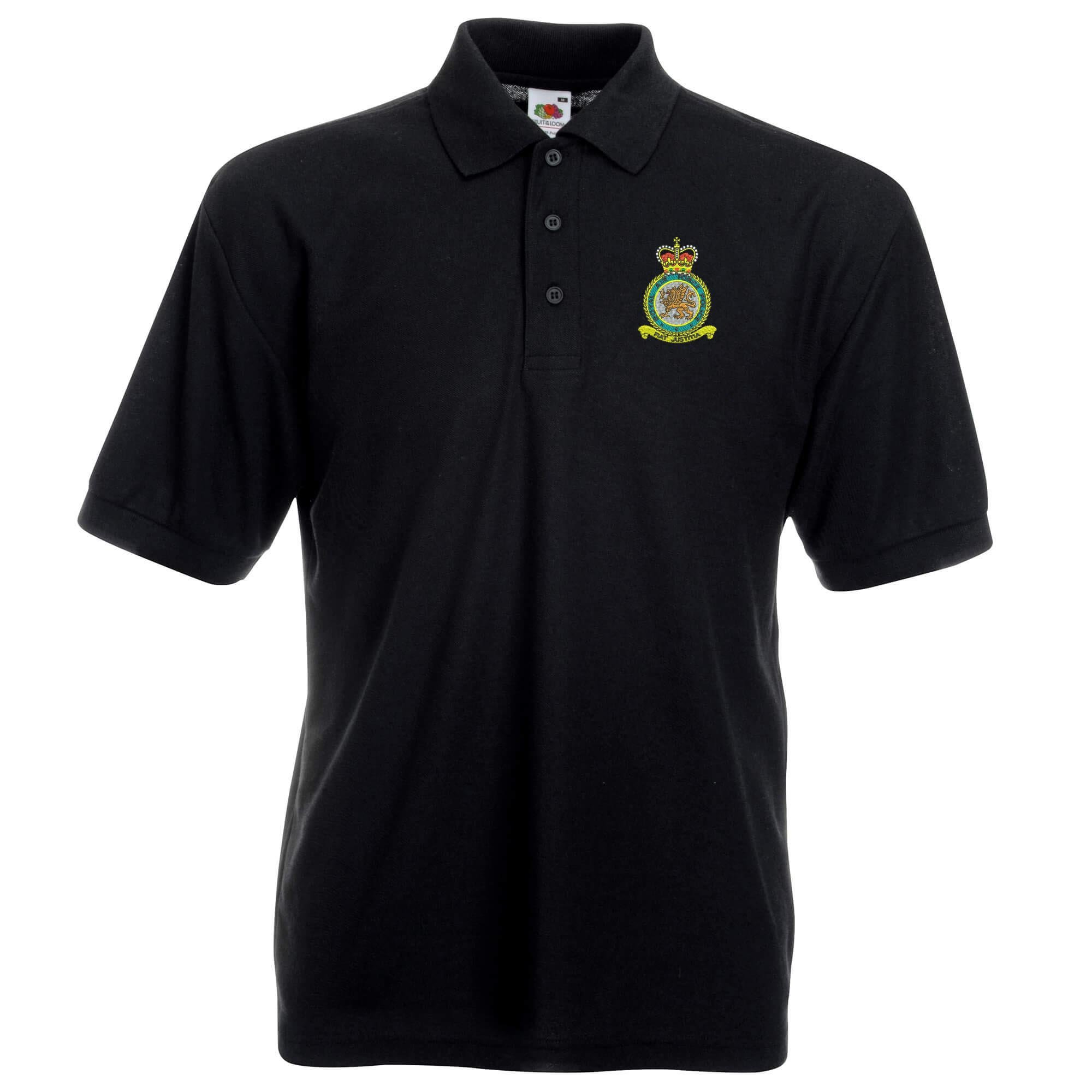 Pineapple Joe's Men's Black Raf Police Embroidered Polo - 2X Large