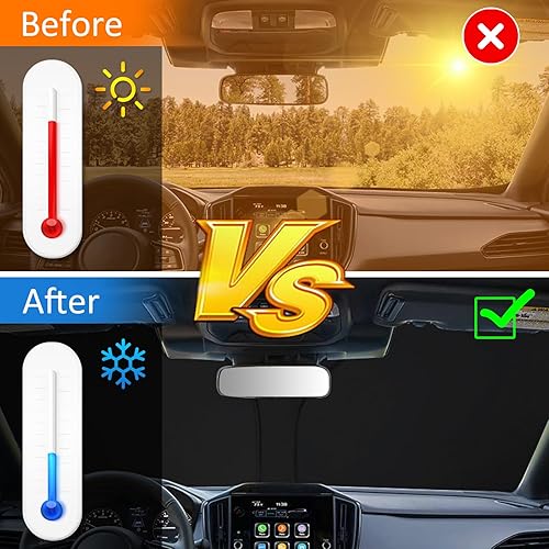 Miniatura 16 de D-Lumina Parasol para parabrisas delantero para Mazda MX-5 Miata 2017, 2018, 2019, plegable, parasol para ventana delantera para rayos UV y Mazda