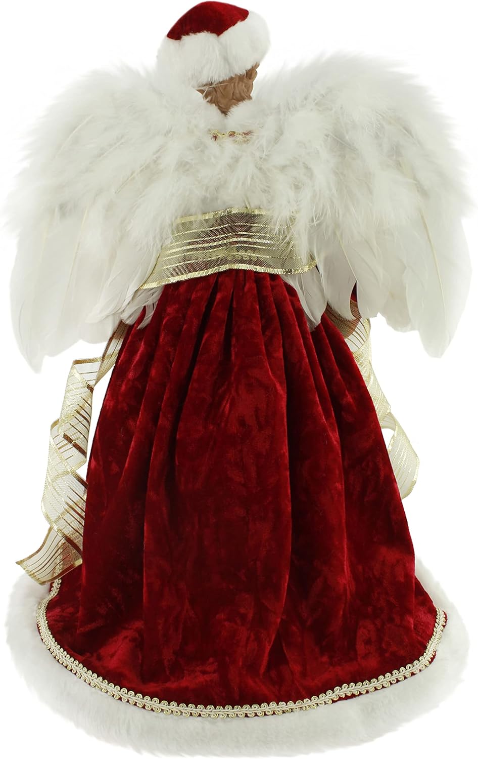 Windy Hill Collection 14" Inch Standing Red Floral Angel Christmas Tree Topper or Table Top 416570 - Image 8