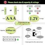 Henreepow AAA Batterie rechargeable, 1.2v Piles solaires Ni-MH, faible autodécharge, batterie préchargée triple A pour les feux de trajectoire solaire, lumières solaires extérieures (600mAh -12pack)