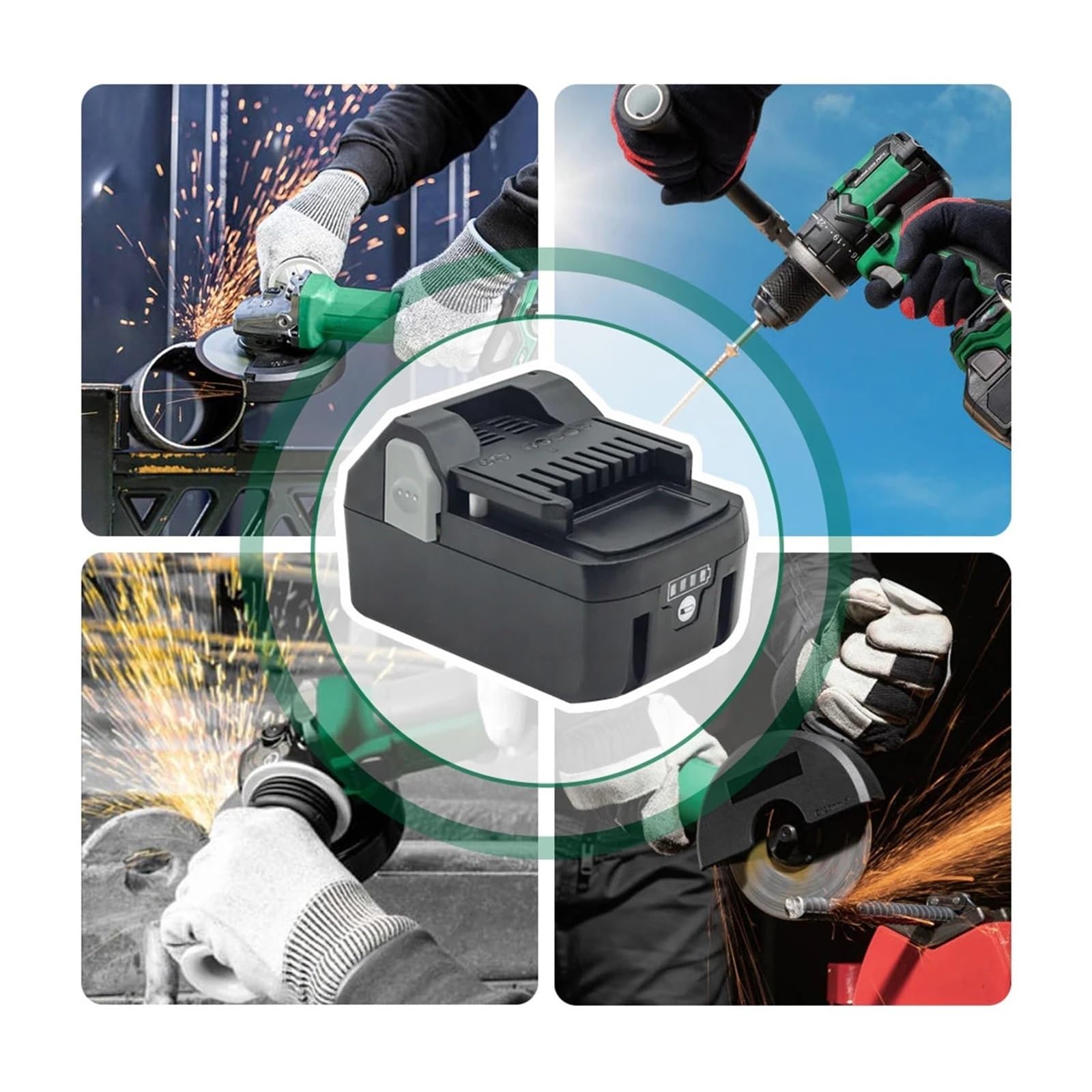 Herramienta Eléctrica Inalámbrica BSL1850 BSL1860 BSL1840 DS18DSL C18DSL 330139 | batería recargable li-ion de 18V 6.0Ah/8.0Ah, compatible con Hitachi/HiKOKI(1x 6.0Ah Battery)