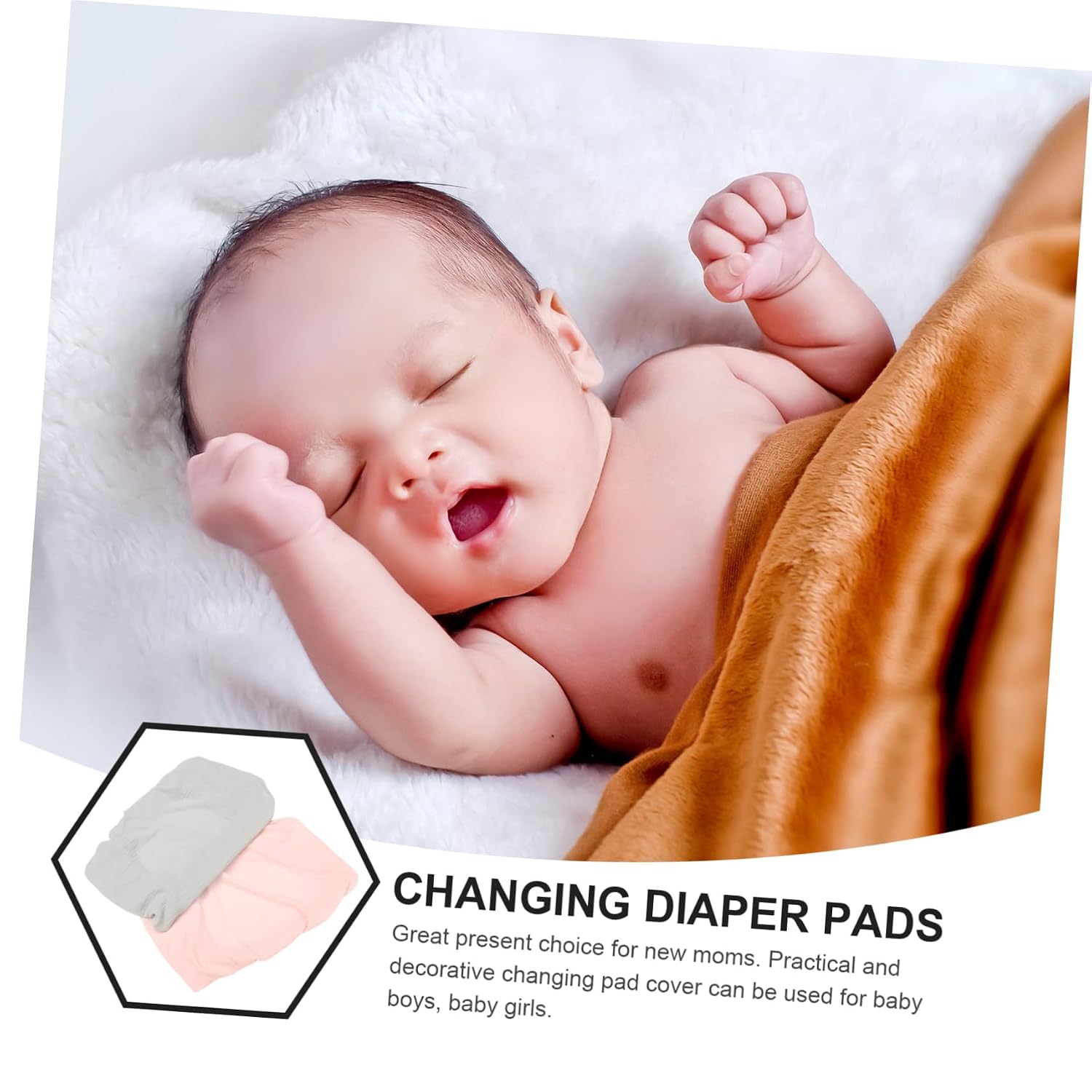 Hemoton 2 pcs Washable Baby Changing Pad Covers for Boys and Girls Removable Cotton Muslin Changing Pad Sheet Elastic and Soft