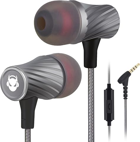 Wired Earbuds with Microphone and Passive Noise Isolation