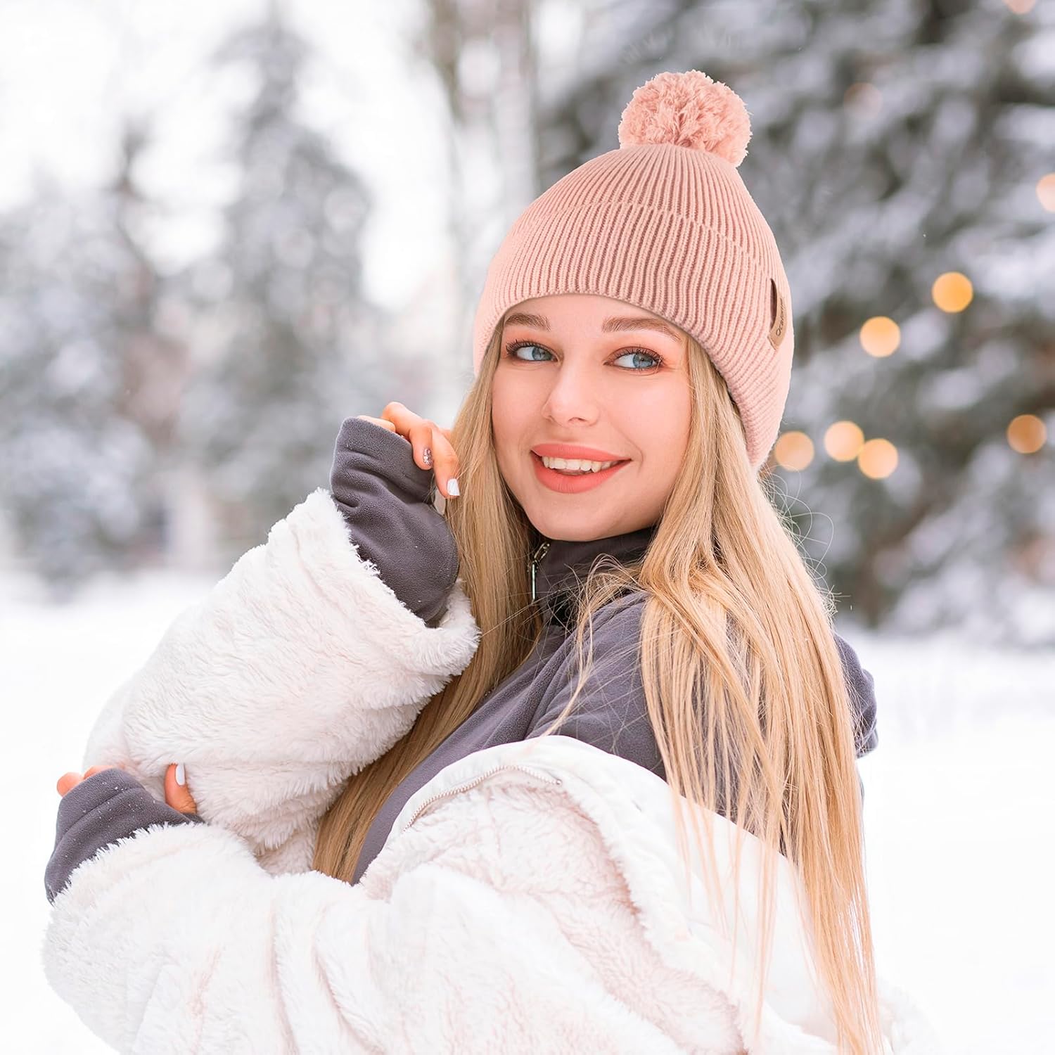 Ocatoma Winter Beanie for Men Women Warm Knit Cuffed Thick hat Soft Fleece Lined Stocking Cap Outdoor Unisex - Image 6