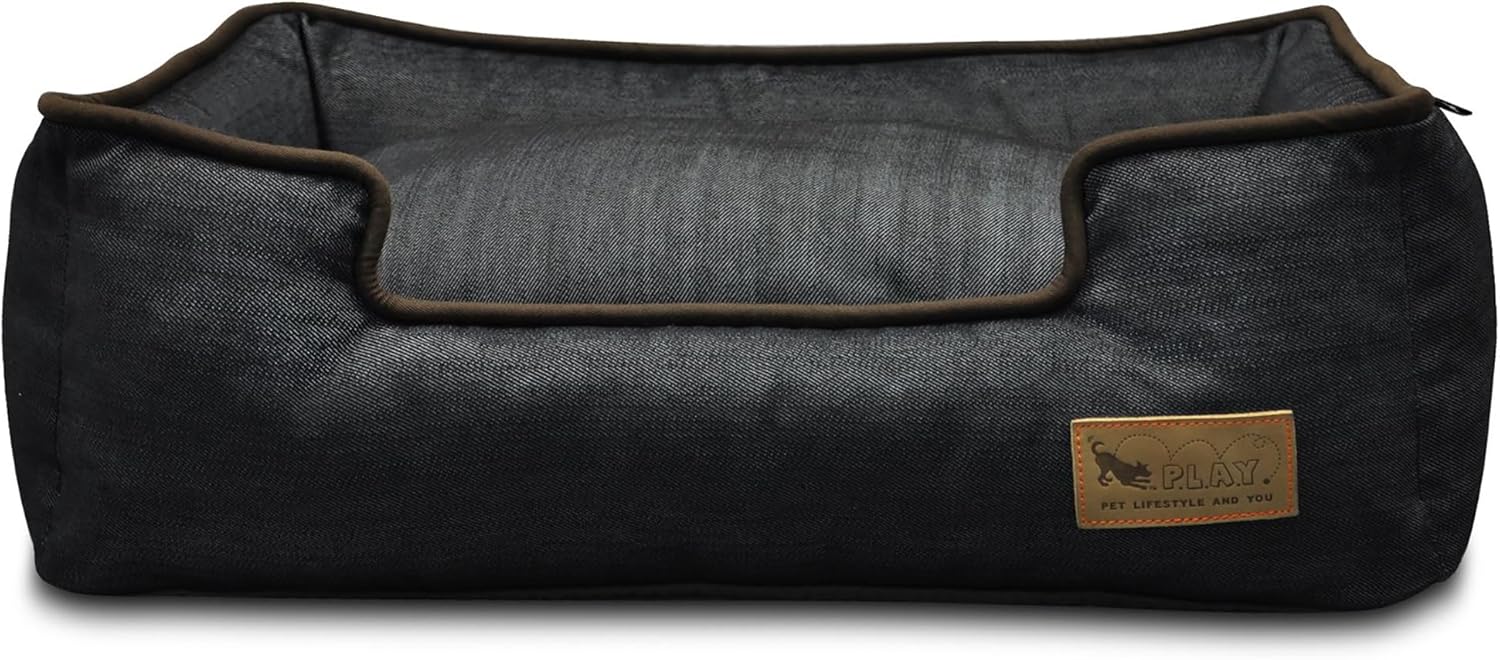 review P.L.A.Y. Pet Lifestyle and You Denim Brown Lounge Bed for Dogs, Medium