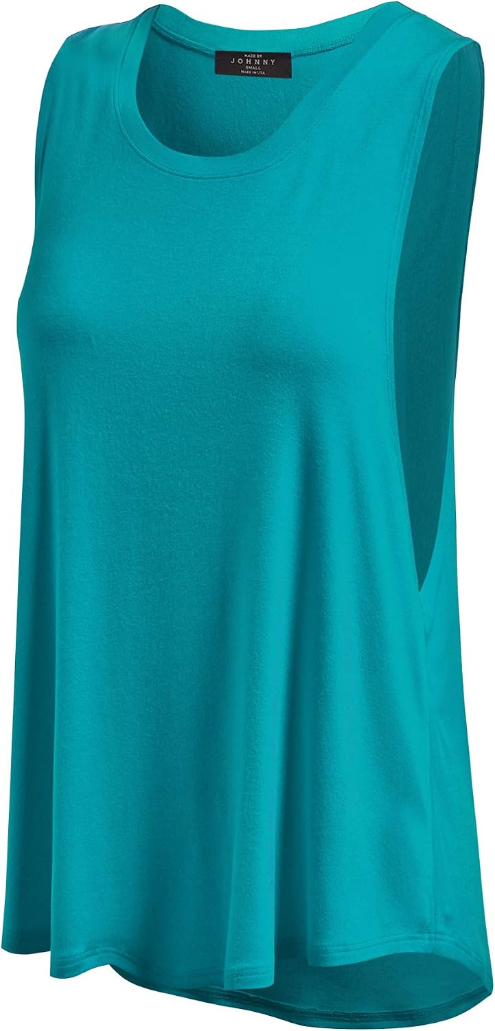 MBJ Womens Basic Wide Armhole Loose Fit Tank Top - Made in USA