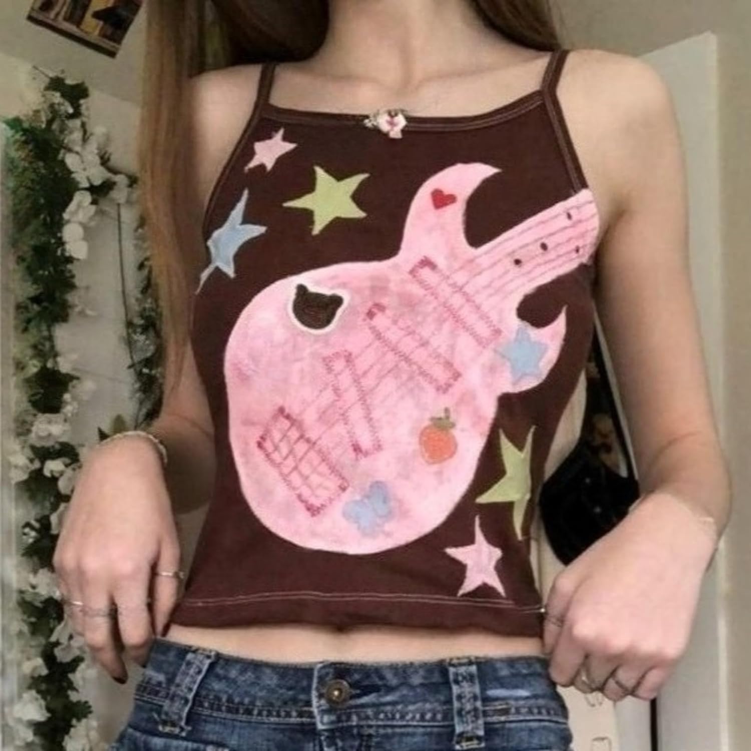 Punk Rock Concert Graphic Tank Tops Women Cute Summer Spaghetti Strap Sleeveless Crop Cami Y2k Grunge Emo Shirt - Image 2