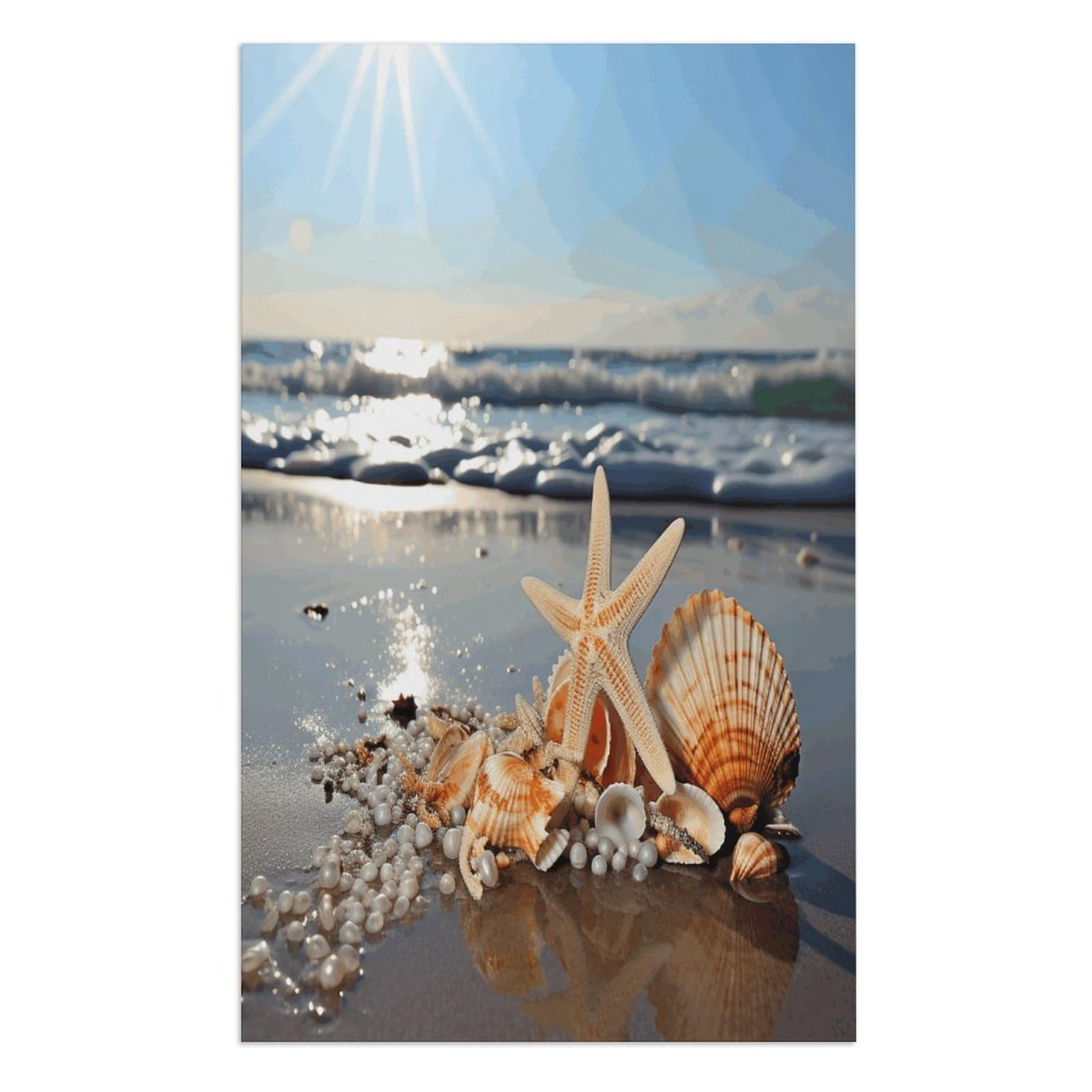 Badetücher mit Muscheln am Strand, Unisex, Strandtuch, leicht, schnell trocknend, Badetuch für Reisen, Sport, Pool, Schwimmen, Bad, Camping, Yoga, Erwachsene, 130 x 80 cm