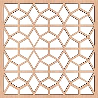 Vista 4 de 7 3/8 pulgadas de ancho x 7 3/8 pulgadas de alto x 1/4 pulgadas de alto, extra pequeños, paneles de pared de madera de calado, aliso