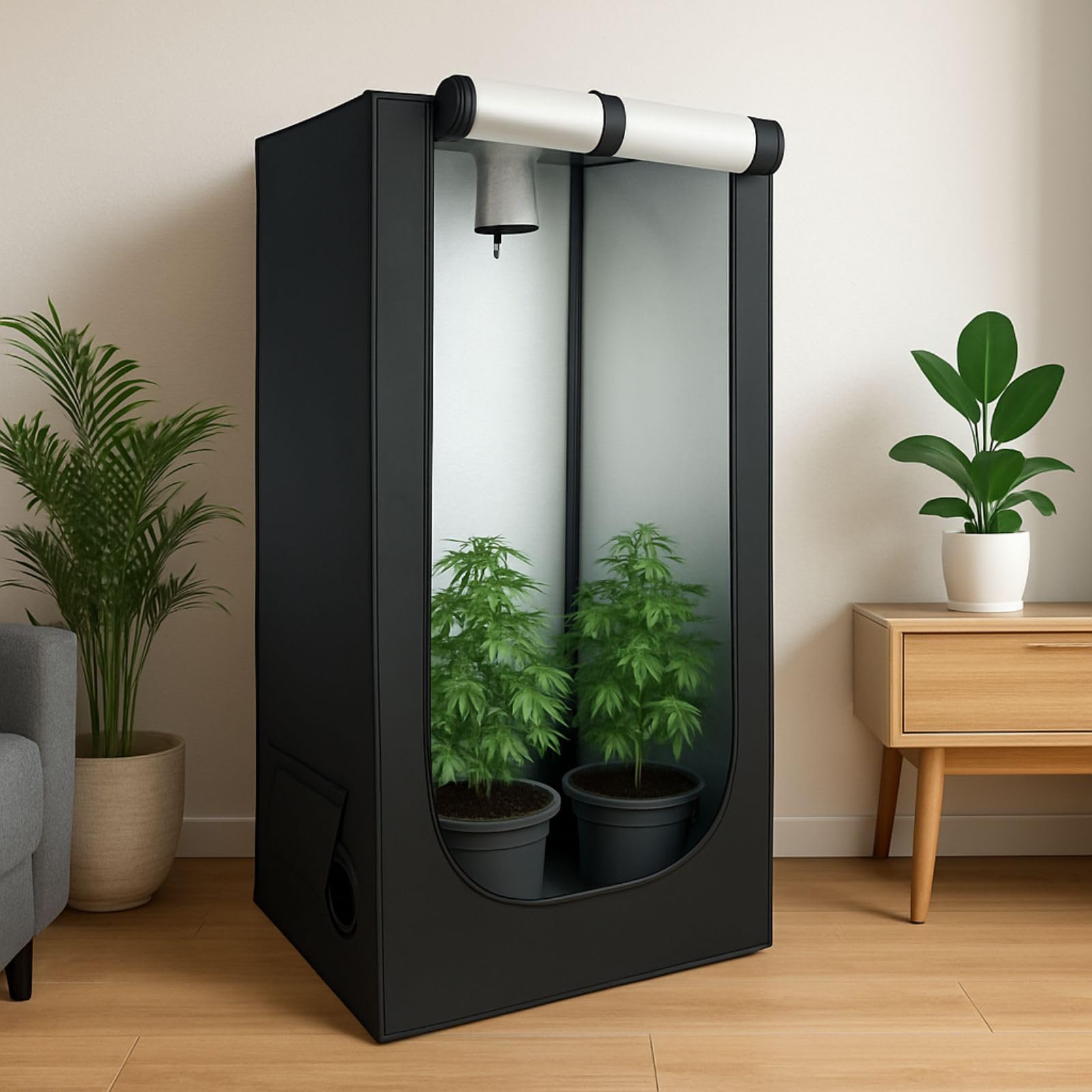 Weedness Grow Box 40x40x140 Lichtdicht Zuchtzelt Indoor Zucht
