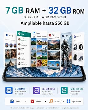 invens Note TK01 Teléfono Móvil Libre, 6.52'' HD+, 7GB+32GB, Cámara 16MP [Clase de eficiencia energética B]