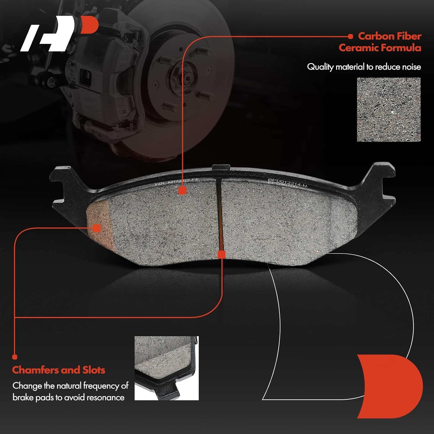 A-Premium Rear Ceramic Brake Pads Set Compatible with Chrysler, Dodge and Ram Models - Aspen 2007-2009, Durango 2003-2009, Ram 1500 2005-2010, 1500 2011-2018, 1500 Classic, 4-Pack