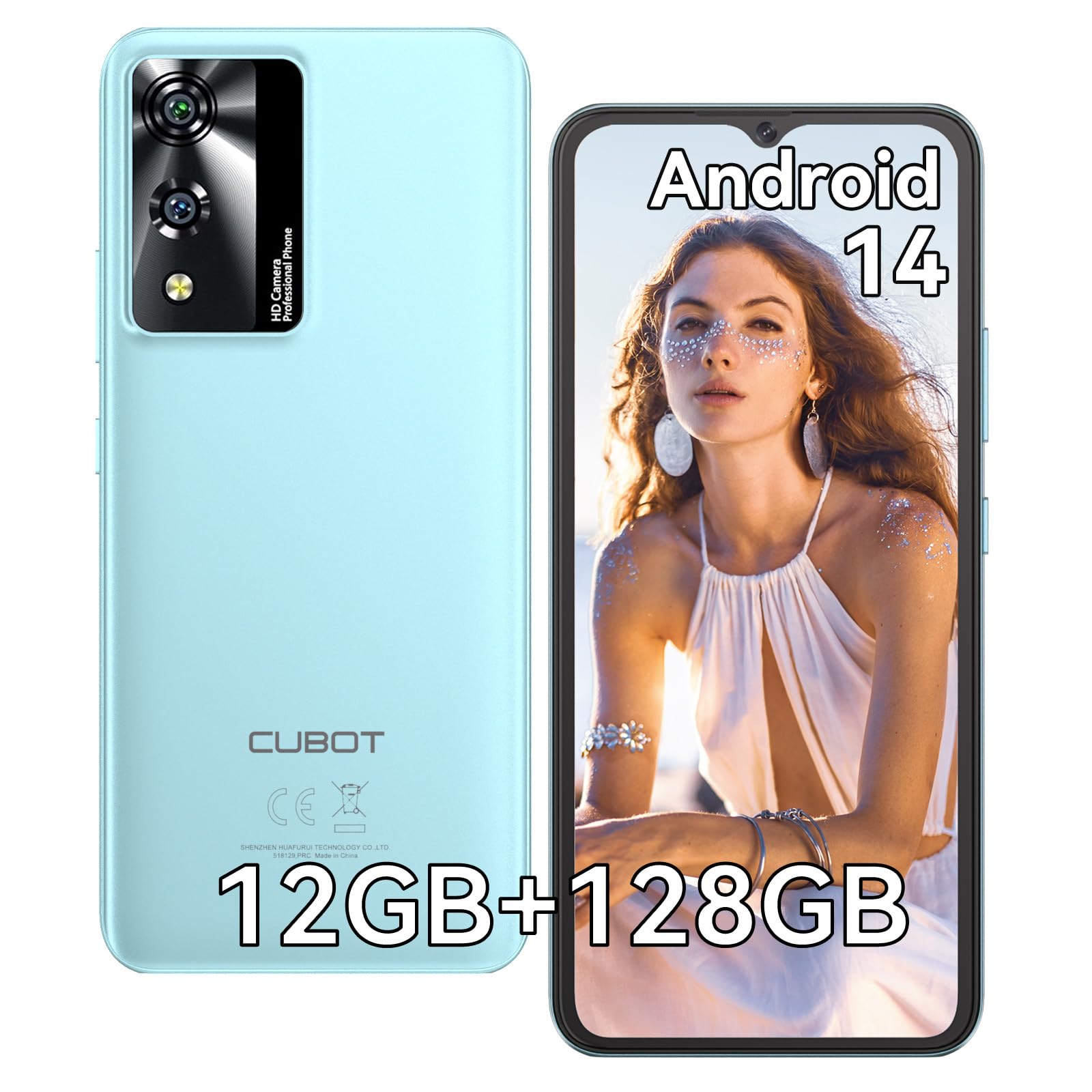 CUBOT A10 Handy Ohne Vertrag, 12GB + 128GB / 1TB erweiterbar