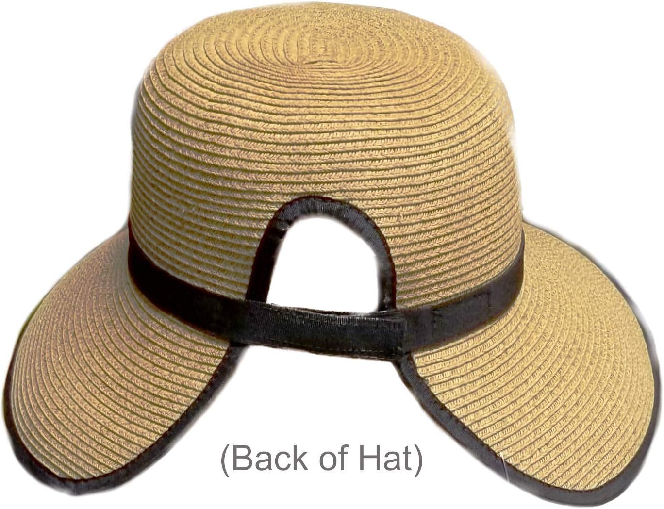 Karen Keith Sunhat Sun Hat Braided Toyo Straw, Designed for Reading, Ponytail, Messy Bun, Long Hair BT9-CB LTC Hats