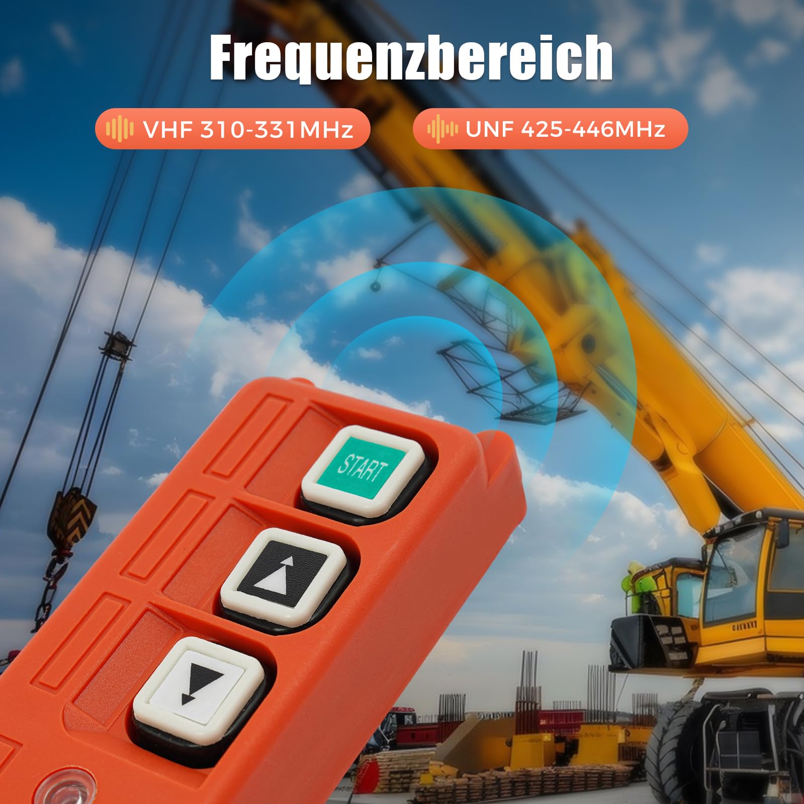 Seilwinden Funkfernbedienung Hoist Seilhebezug Winde Kran, Industrielle Fernbedienung, 100m Reichweite, IP65 Schutz, 220V (36-380V), für Krane, Hebezeuge, Baumaschinen