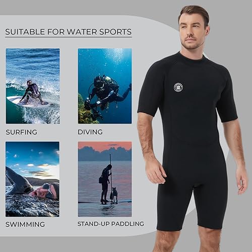 Vista 11 de Trajes de neopreno Lemorecn. Traje de buceo de neopreno premium para adultos, 3 mm, traje entero corto
